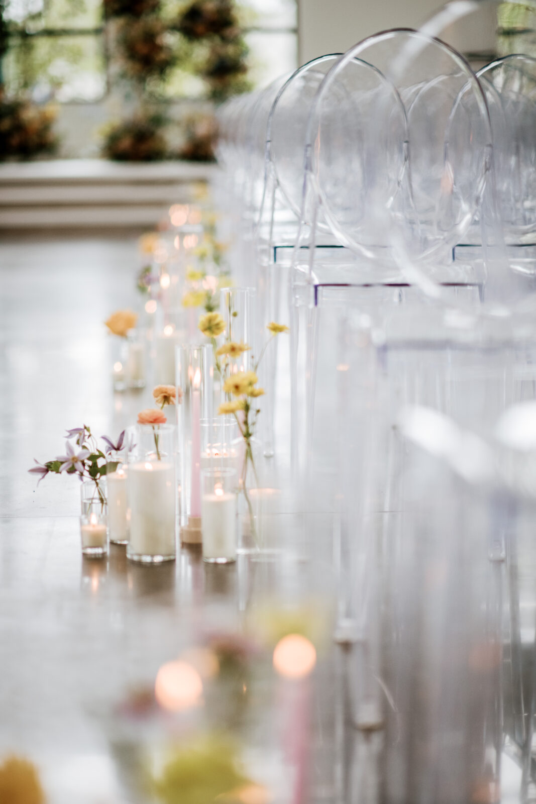 Floral Aisle Arrangement at Boxwood Manor in Houston, Texas 