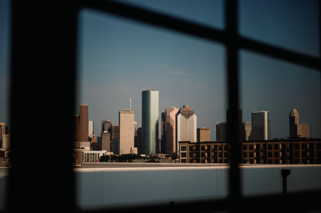 View of Downtown Houston as seen from The Astorian wedding venue